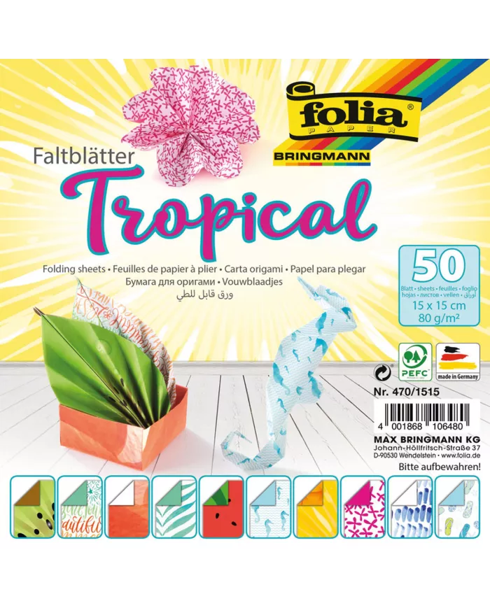 Feuilles Origami Tropical