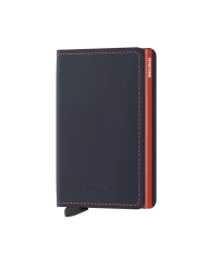 Secrid - Porte-cartes de crédit en cuir Slim nightblue & orange matte