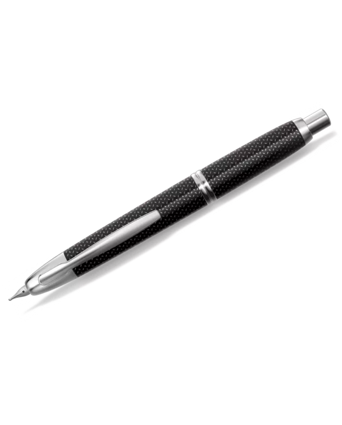 Pilot - Stylo-Plume Capless Graphite laque noir finition rhodié, 3 tailles de bec F, M, B