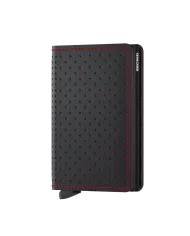 Secrid - Porte-cartes de crédit en cuir Slim Perforated Black-Red