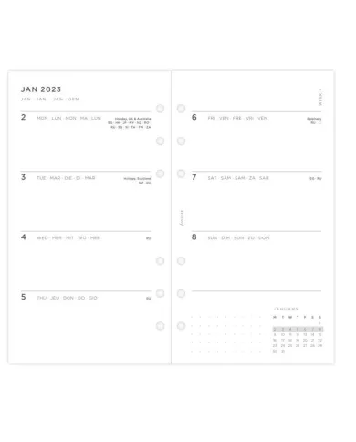 Recharge PERSONAL semaine sur 2 pages "Minimal" 2025