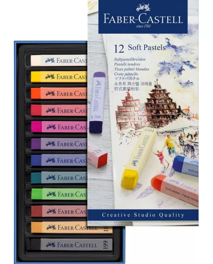 Boîte de pastels tendres Faber Castell, assortiment de 12 pces