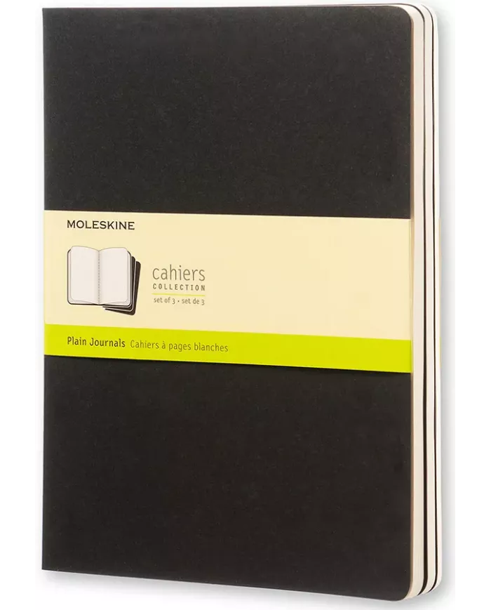 Carnet Moleskine noir - blanco - 3 pièces