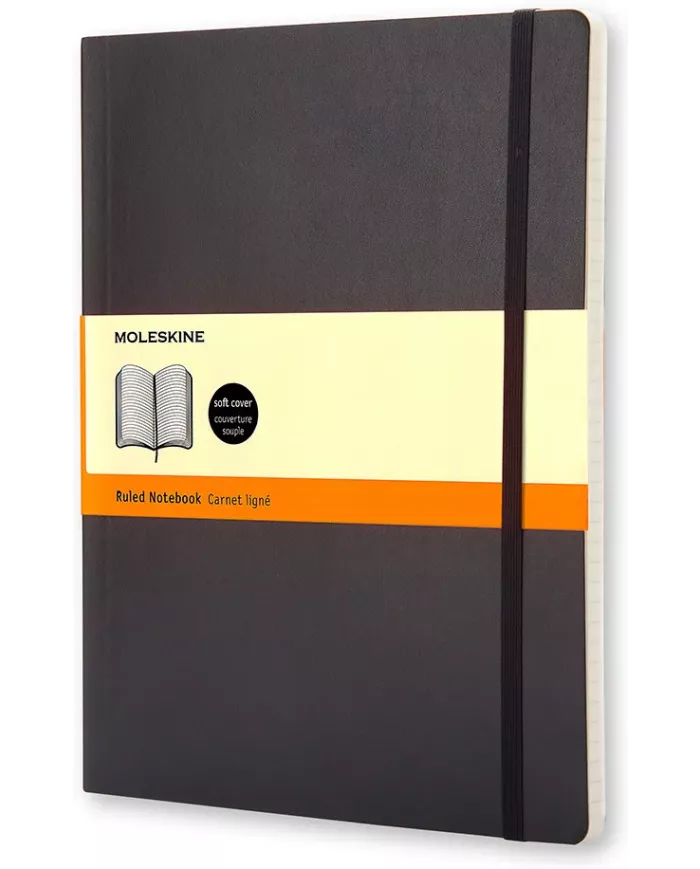 Carnet Moleskine noir - ligné - soft cover