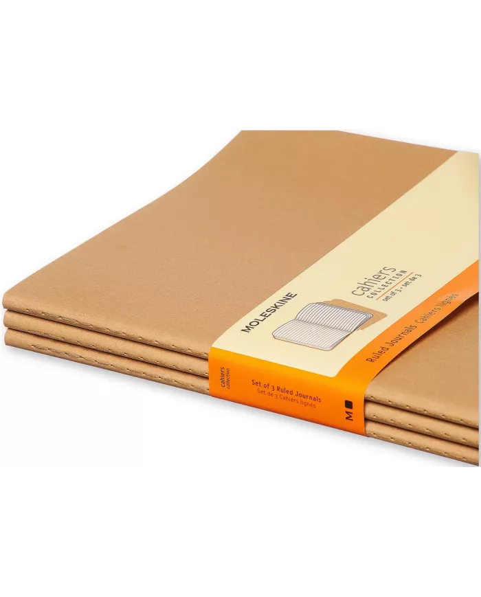 Carnet Moleskine kraft - ligné - 3 pièces