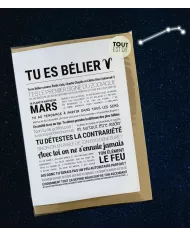 Carte Tout Est Dit "Bélier"