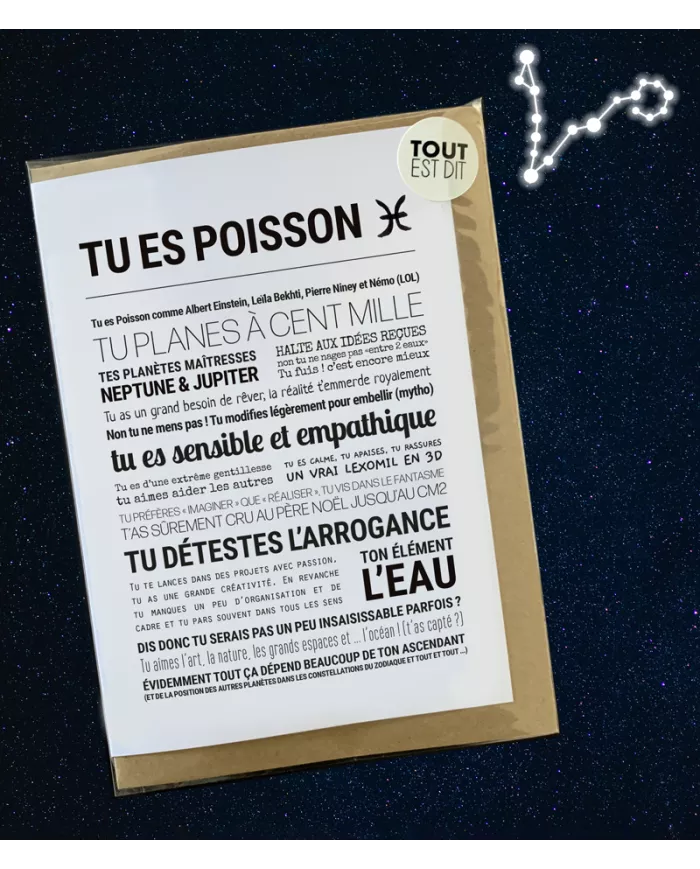 Carte Tout Est Dit "Poisson"