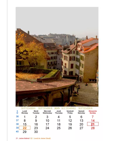 Calendrier A3 "Lausanne" 2025