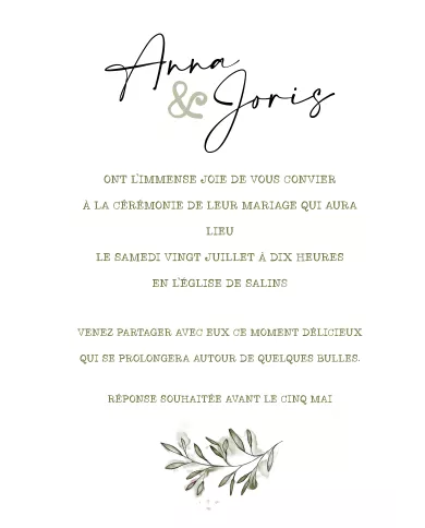 Carte simple Mariage "Save the date"