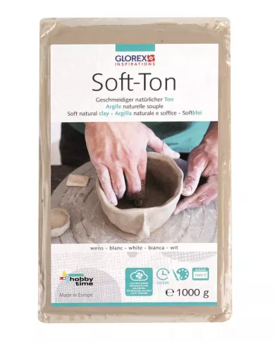 Soft-Ton, argile naturelle, blanc 1000g, séche à l'air