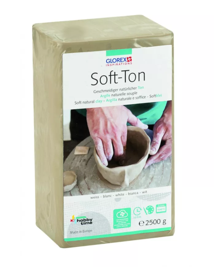 Soft-Ton, argile naturelle, blanc 2500g, séche à l'air