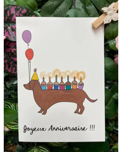 Carte B6 - HotDog Anniversaire