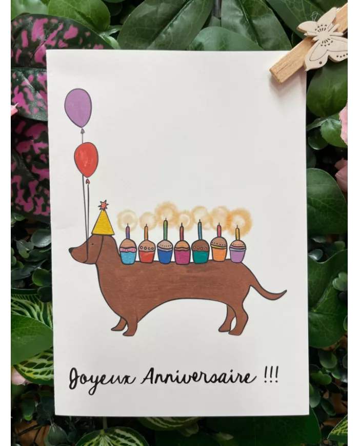 Carte B6 - HotDog Anniversaire