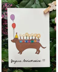 Carte B6 - HotDog Anniversaire