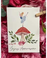 Carte B6 - Fée Anniversaire