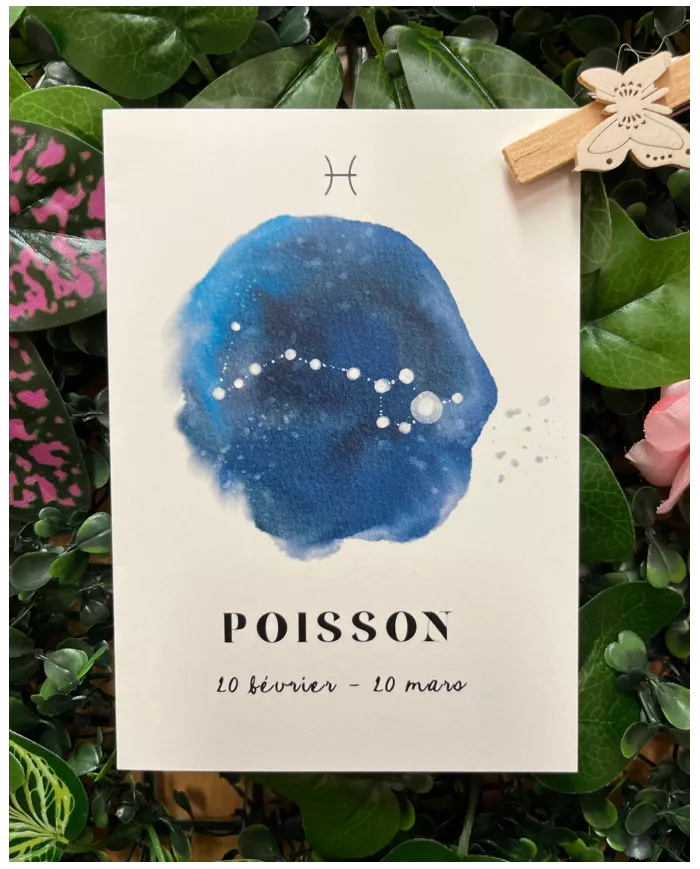 Carte A6 - Astrologie Poisson