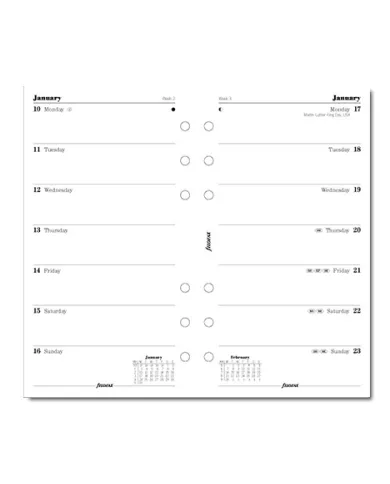 Filofax - Recharge PERSONAL semaine sur 1 page en anglais 2025