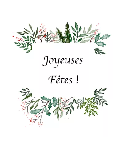 Carte carrée Noël "Feuilles"