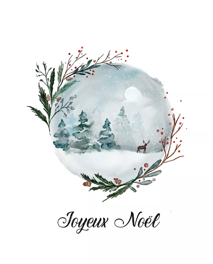 Carte 12x17cm Noël "Boule de Noël"