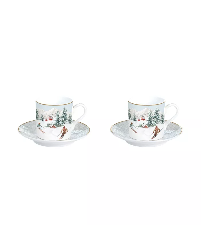 Ensemble de 2 tasses à café avec soucoupe CHALET