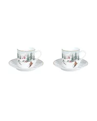 Ensemble de 2 tasses à café avec soucoupe CHALET